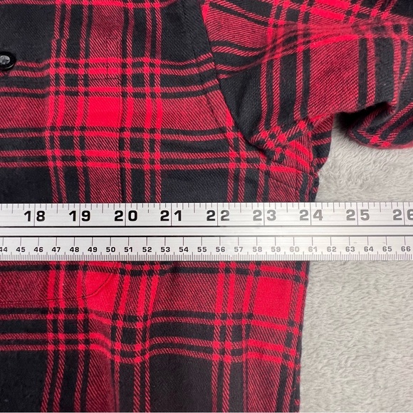 Roundtree & Yorke Portuguese Flannel Shirt Mens Size LT Tall Plaid Red Black NWT - Picture 10 of 12